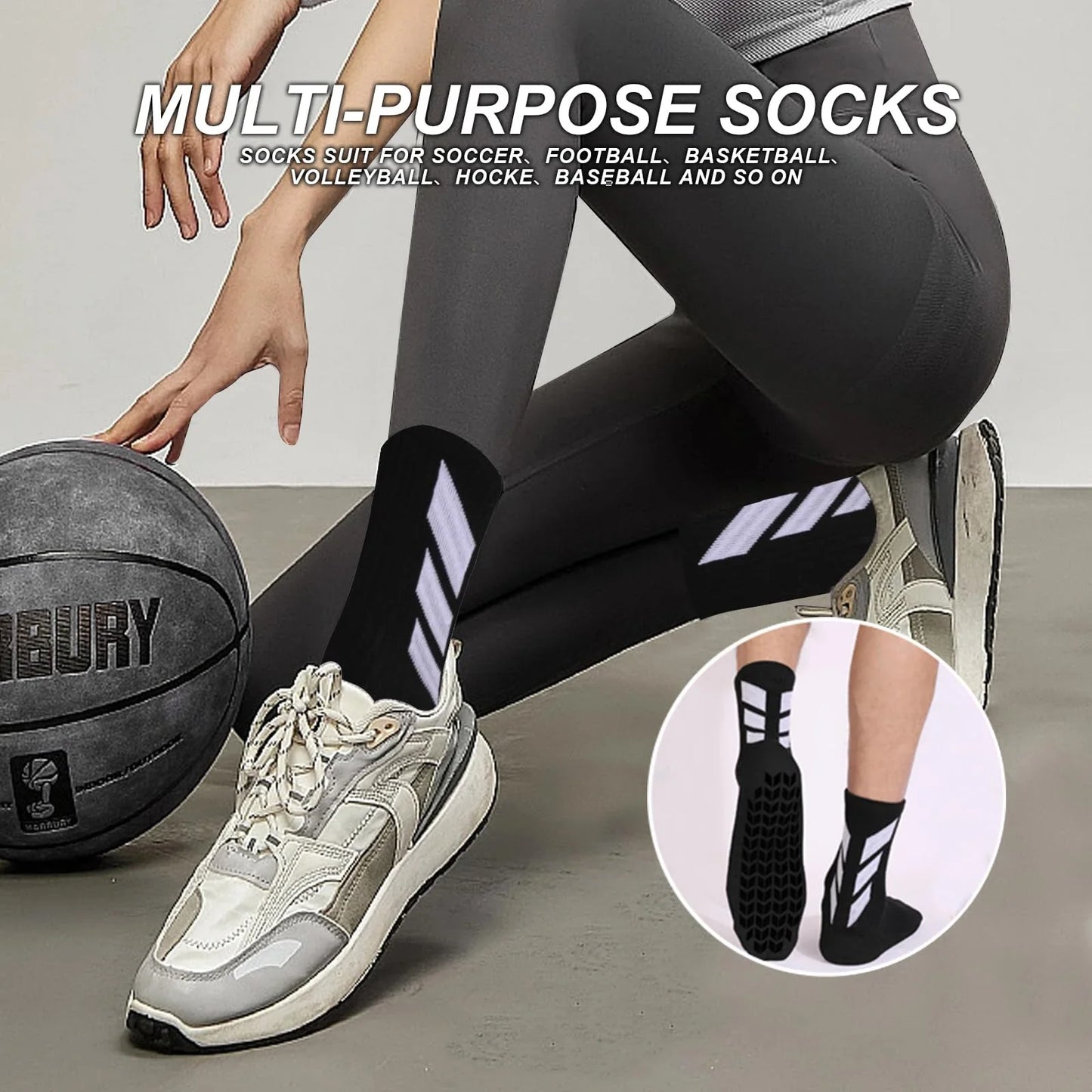 1 pair, socks men's rugby socks anti slip training sports socks, mid tube sports sock