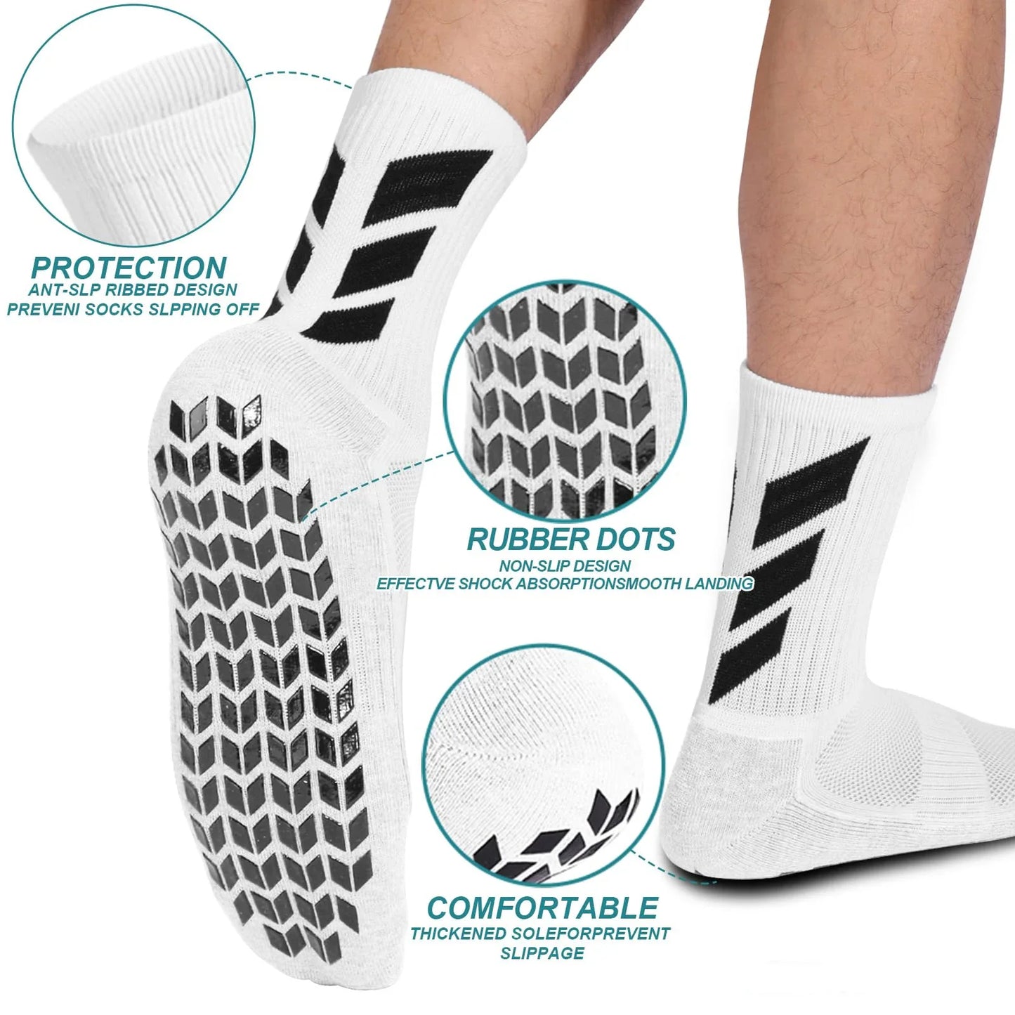 1 pair, socks men's rugby socks anti slip training sports socks, mid tube sports sock