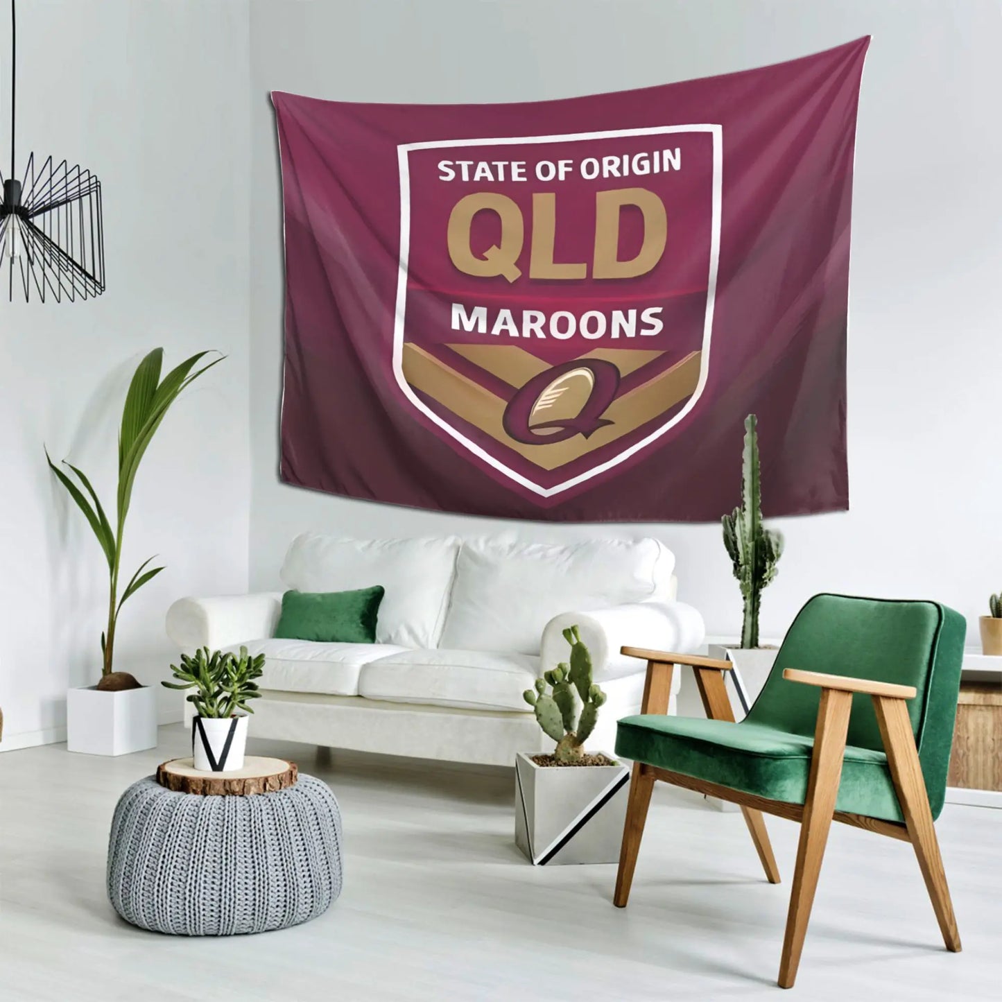 QLD Maroons State of Origin Sports Tapestry Wall Hanging Rugby League Queensland Decor Banner Large 150x230cm Room Gift